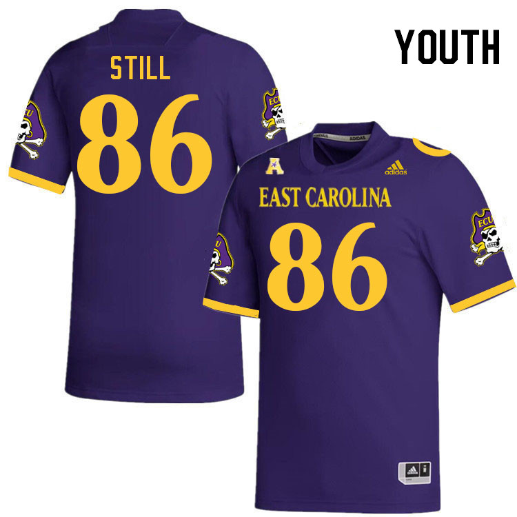 Youth #86 Brandon Still ECU Pirates 2023 College Football Jerseys Stitched-Purple - Click Image to Close